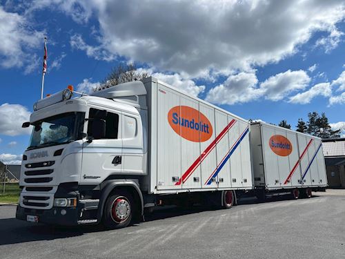 Scania R410 4x2 + Kel-Berg kærre, Fast kasse