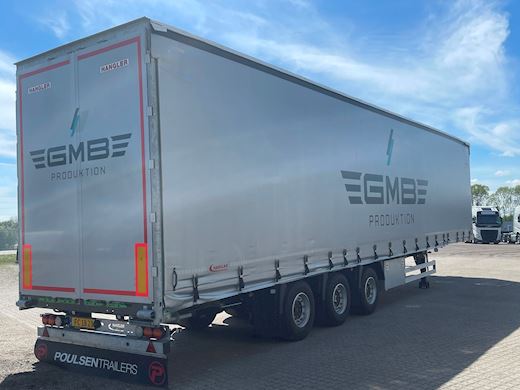 Hangler 3-aks mega gardintrailer hævetag + automatisk skydetag Gardin - 4