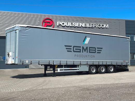 Hangler 3-aks mega gardintrailer hævetag + automatisk skydetag Gardin - 1