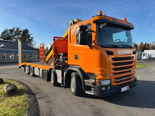 Scania G410 8x2*6 Hiab X-Hiduo 188E3, Cartransporter with crane