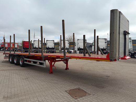 Kel-Berg 3-aks åben ligeud trailer med udtræks-kæpstokke Åben - 5