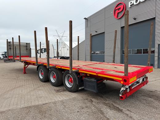 Kel-Berg 3-aks åben ligeud trailer med udtræks-kæpstokke Åben - 2