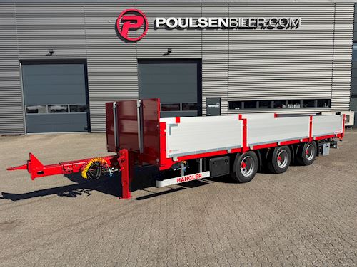 Hangler 3-aks kærre alu-sider + alu-ramper, Åben