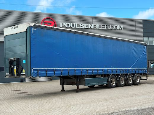 Kel-Berg 4-aks Gardintrailer med truckbeslag Gardin - 1