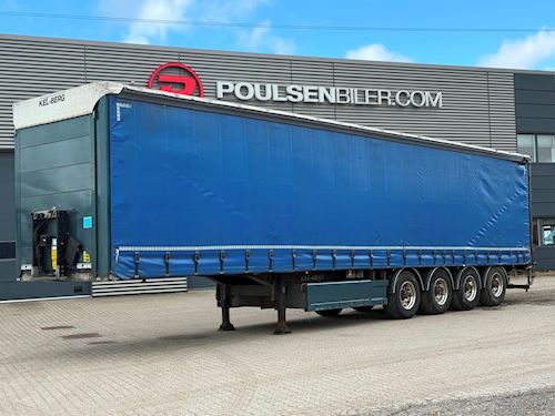 Kel-Berg 4-aks Gardintrailer med truckbeslag, Gardin