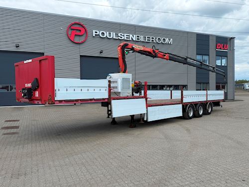 Leci 3-aks nedbygget trailer med Palfinger PK 9001EH kran, Nedbygget