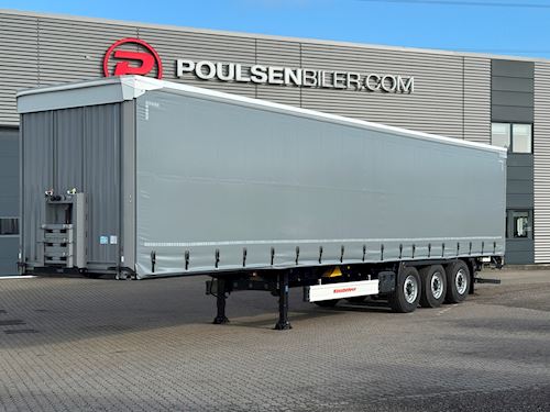 Kässbohrer 3-aks gardintrailer med truckbeslag, Gardin